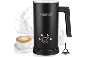 YISSVIC Milchaufschäumer Elektrisch 4-in-1 Automatischer Milchaufschäumer 500W Antihaftbeschichtung Heiß- und Kaltschaumbereiter für Latte Cappuccino Macchiato