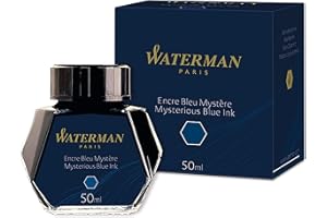 Waterman - Tinta para pluma estilográfica, azul misterioso, frasco de 50 ml