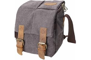 Neuleben Wodoszczelna, mała torba na lustrzankę w stylu vintage, torba na zdjęcia z płótna, uniseks, na lustrzanki, szary, jeden rozmiar