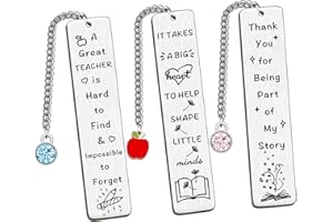 FMCC Teacher Gifts -Thank You Teacher Gifts for Women Men Personalised Teacher Gifts Best Teacher Gifts for Women Leaving Teacher Present Teacher Bookmark 3PCS