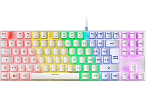 Mars Gaming MK80 Bianco, Tastiera Gaming Meccanica TKL FRGB, Antighosting, Switch Meccanico Blu, Lingua Italiano