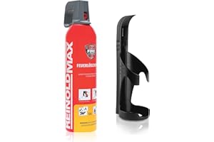 XENOTEC Premium Feuerlöschspray – 750ml – 1 Wandhalter - Stopfire – Autofeuerlöscher – REINOLDMAX – inklusive Wandhalterung schwarz – wiederverwendbar