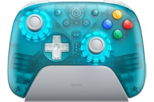 8BitDo Ultimate 2 Wireless Controller for Windows PC, Apple, Steam & Android, Gaming Controller with TMR Joysticks, Hall/Tactile Triggers, Motion Control, 1000Hz Polling Rate, Clear