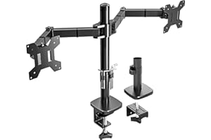 Utopia Home Dual Monitor Arms Adjustable Screen Adjustable Arm Desk Mount for 13-32 Inch Screens, VESA Mount VESA 75/100mm, Full Motion Tilt & 360° Rotation, Max 10kg per Arm, Height Adjustable,