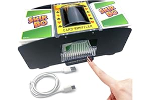 Dacefloy Barajador automático de cartas de 1 a 2 barajas, sin trucos, máquina barajadora de cartas USB/herramienta que funciona con pilas para UNO, Texas Hold'em, juegos de cartas en casa, blackjack,