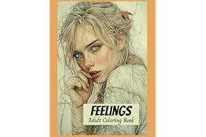 Feelings Adult Coloring Book: 50 Grayscale Images of women to to depict a mood or feeling. Portraits Designed to Inspire Relaxation and Creativity. (Pretty Girls)