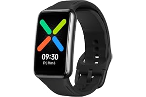 OPPO Watch Free – wyświetlacz AMOLED 1,4 cala – smartwatch unisex – monitor snu i kroków serca SpO2 i chrapania – 128 MB pamięci – wymienny pasek – czas pracy 14 lat – czarny, czarny, 130-205mm (tour