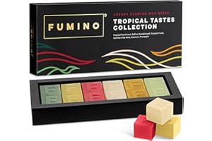 Multipack de Fondants Cires Parfumées Goûts Tropicaux, Artisanales et de Luxe Fumino - 12 Cires Parfumées et 6 Parfums Intenses à Base de Cire d’abeille et d’huile de Noix de Coco