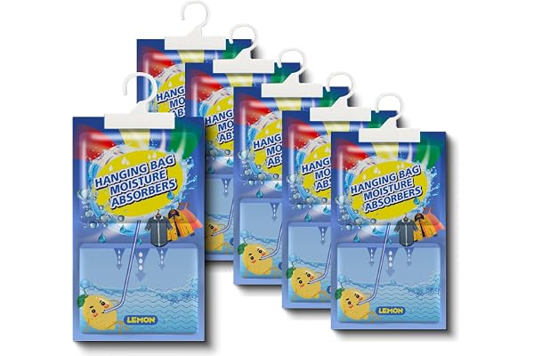Huifengjie 5-pack fuktabsorberande påsar för upphängning, fuktabsorberande påsar för skåp, avfuktare för bilar, badrum, skor, med fuktavvisande effekt för skåp