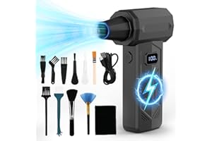 Sprifityy Elektryczna dmuchawa do kurzu ze sprężonym powietrzem, 3-biegowa 130000 obr./min, Compressed Air Duster, z dodatkowym oświetleniem, wysoka prędkość Jet Dry Dust Blower, do zestawu