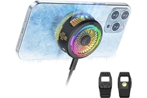 Black Shark FunCooler 5 Refroidisseur Telephone Magnétique, ventilateur telephone portable avec éclairage RGB, Phone Cooler compatible avec la série magnétique iPhone/Android/tablette/iPad (Noir)
