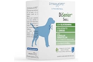 DYNAMOPET | Dìsenior Small - Alimento Complementare per Cani Anziani, Confezione 20 bustine da 2,5 g - una Bustina ogni 5 kg di Peso dell'Animale