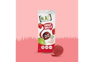 GIRARD SUDRON N.A! Nature Addict Fruit Rolls Fraise et Pomme- Boîte de 12 sachets -100% issu de fruits Sans Sucres Ajoutés, Sans Édulcorants ni Conservateurs
