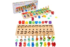 Bambebe Montessori zabawka dla dzieci od 3 lat, drewniana zabawka dla dzieci od 3 lat, zabawka edukacyjna od 3 lat, dla dzieci w wieku 3, 4, 5 lat, dla małych dzieci, chłopców i dziewczynek