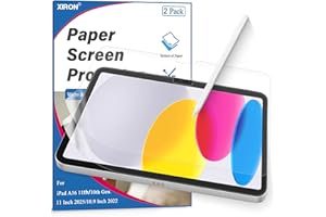 Paper Film for iPad A16 11th/10th Generation 10.9 Inch 2022/2025, Protective Film Like Paper Matt Screen Protector Write Like Paper, Easy Installation, Anti-Glare for Drawing and Notes (Pack of 2)