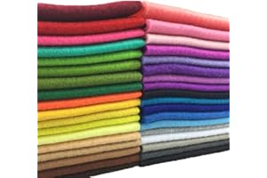 flic-flac 36pcs 1.4mm Soft Felt Fabric Sheet Assorted Color Felt Pack DIY Craft Sewing Squares Nonwoven Patchwork (30 x 30 cm)