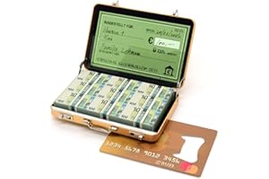 ASVP Shop Geldkoffer zum Geburtstag oder als Verpackung für Gutscheine - Mini Aktenkoffer aus Aluminium mit Schnappverschluss als Hochzeitsgeschenk und Grußkarte - Ideal als Geschenk(Gold)