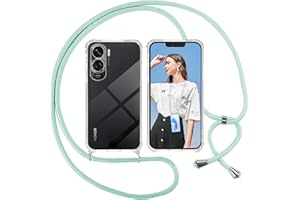 ISOI Coque pour Honor 90 Lite avec Cordon - Tour de Cou Lanière en Corde - Transparente Silicone Housse avec Cordage Lanyard Case pour Honor 90 Lite Collier Cover, Vert
