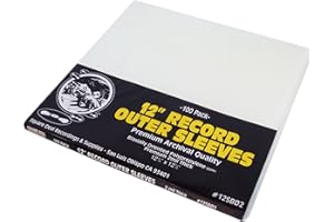 SQUARE DEAL RECORDINGS & SUPPLIES (100) 12 LP Record Outer Sleeves Premium 2 mil Thick Archival Quality, Super Clear #12SB02