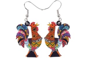 NEWEI Acrylic Cute Hen Chicken Earrings Dangle Chicken Jewelry for Women Girls Adorable Gifts