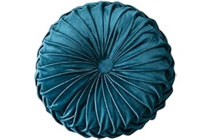 SHANGMAOYO Cuscino rotondo in velluto, cuscino pieghettato di zucca fatto a mano, cuscino rotondo in velluto per la casa divano poltrona letto Car Decor (C)