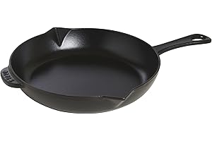 STAUB Poêle en Fonte avec Double Bec Verseur, Ø 26 cm, Noir Mat