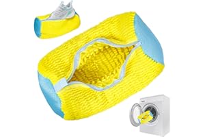 Zorplex 2 Piezas Bolsas para Lavar Zapatillas en Lavadora, Bolsa de Lavado Reutilizable con Cremallera Segura para Sneakers, Tenis, Calzado Deportivo y Ropa Delicada, Resistente (1, Amarillo)
