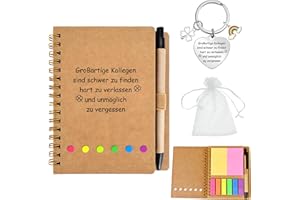 JurciCat Abschiedsgeschenk kollegen Notizbuch 4 teiliges Set Kleine geschenke für kollegen abschiedsgeschenk kollegen jobwechsel Dankeschön geschenke