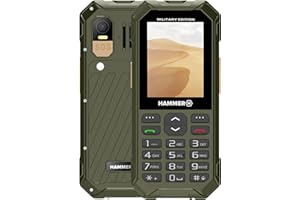 Tastentelefon Hammer 6 LTE Military Edition, großer Akku 2500mah bis zu 7 Tage Standby, Taschenlampe und SOS-Taste, Volte-Technologie, beleuchtete Tasten, IP68 1,5 Meter Droptest, 2,4 Zoll Bildschirm