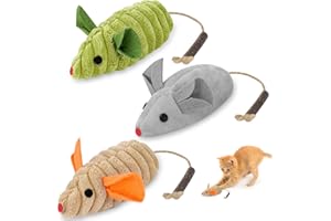 OSDUE Zabawki dla kota, kocimiętka, myszka, interaktywne zabawki, pluszowe, kreskówkowe, na ząbkowanie, 3 szt.