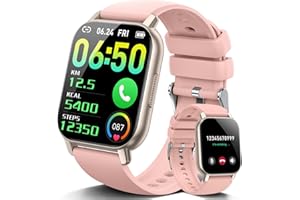 Hendari Montre Connectée Femmes avec Numérotation Fonction D'appel, 1.85 "Smartwatch 110+ Modes Sportifs/SpO2/Sommeil, Montre Sport Etanche IP68 pour Android iOS, Rose