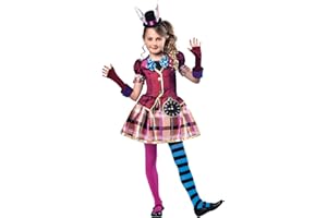 set high (PKT) (9903197) Child Girls Miss Hatter Costume (9-10yr) - amscan Brand Grp1
