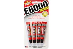 E6000 Premium 4 Pack of 5.3ml tubes of Clear Industrial Strength Glue Permanent Waterproof Craft Repair Glue