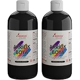 Red Rose Siyah Akrilik Boya 2'li Set 2x500 gr