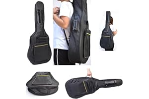Babz Full Size Padded Protective Waterproof Classical Acoustic Guitar Back Bag Carry Case - Black