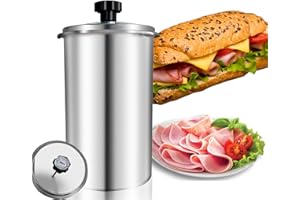 Dynaeuty Bollitore Prosciutto, Bollitore in Acciaio Inox Pentola Prosciutto con Termometro per Sana Panini Pancetta Frutti di Mare Deli Salumi（B）