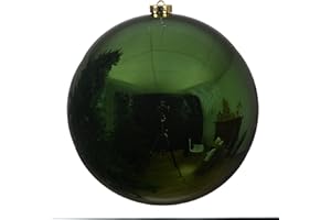 ‎ANNASTORE Annastore Weihnachtskugeln groß für den Außenbereich, Christbaumkugeln zur Dekoration, Christbaumschmuck wetterfest 20-25 oder 30 cm (Piniengrün - glänzend, Ø 20 cm)