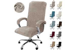‎ALISHOMTLL Alishomtll Samt Bürostuhl Bezug mit Armlehne Stretch Stuhlhussen Gaming Stuhl Bezug Abnehmbare Sessel Überzug Elastische Stuhlbezüge für Bürostuhl Computer Stuhl Drehstuhl (Taupe, X-Large)