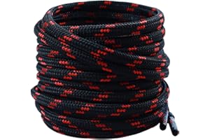 Gendewiner Round Boots Shoelace, 4.5mm Diameter Outdoor Work & Hiking Boots Replacements Shoe Laces for Athletic Trainer Shoe