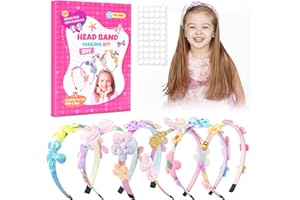 FGEN Haarreif Set Mädchen, DIY Haarschmuck Set, Mädchen Geschenke Bastelset Kinder 5-12 Jahre, Einschulung Geschenkideen Weihnachten Geschenke Mädchen Geburtstagsgeschenk