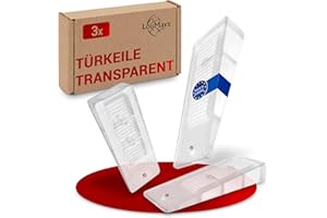 LouMaxx Door Wedge - Set of 3 Door Stopper Floor, Transparent - Non-Slip Rubber Door Wedge - High-Quality Door Stopper Wedge - Perfect for All Floors - Odourless Door Wedges Door Stopper Rubber