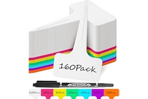 Gucass 160 Stück Pflanzenschilder aus Premium Kunststoff - 100 X Weiß + 60 X Bunt, Pflanzenstecker zum Beschriften wetterfest, Stecketiketten Pflanzen Für Gemüse, Kräuter, blumen