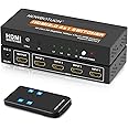 NOWBOTUCH 4K@60Hz 4x1 HDMI 2.0 Switch Selector 4 Port HDR IR Remote 4Kx2K Box 4 in 1 Out UHD Switcher Support HDR 18Gps HDCP 2.2 Dolby Vision Ultra HD 3D 2160P 1080P