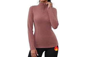 Gyabnw Camiseta Deportiva para Mujer Manga Larga Top de Cuello Alto Chándal Cuello con Cremallera Ropa Mujer Fitness Running Camisetas Deportiva Entrenamiento Atlético