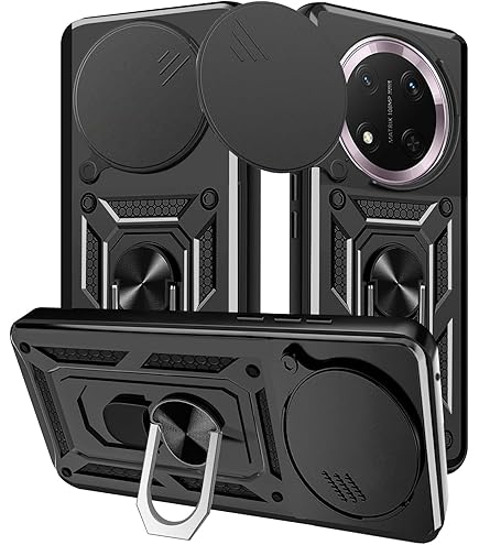 Custodia Per Oppo Reno 12 Fs/F Con Vetro Temperato - Cover Scorrevole Per Fotocamera E Supporto 360° - Foto 6