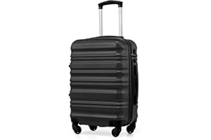 COOLIFE 20 Inch Carry On Suitcase – Hard Shell Lightweight ABS+PC Luggage with 360° Silent Wheels & TSA Lock for EasyJet,Airline Compatible & Weekend Getaways Black