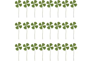TYFGRT 24 Piezas De Flores Secas De Trébol De Cuatro Hojas, Espécimen De Planta De Trébol De Cuatro Hojas, Amuleto De La Suerte De Trébol De Cuatro Hojas, Flores Secas Decorativas DIY