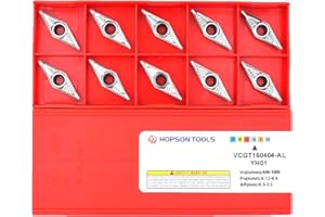 Hopson Tools VCGT160404-ALU - Piastre reversibili HM per la lavorazione di alluminio o metalli non ferrosi, 10 pezzi