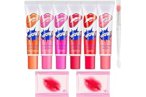 YGACHE Lip Tint Stain 6 Stück Peel Off Tattoo Lipstick Lipstain Lippen Lippenstift Abziehen Stains Long Lasting Lipgloss Set Lip Stain Peel Off Lippenstift Tattoo Lippen Tint Lip Stain Wasserdicht Langlebig