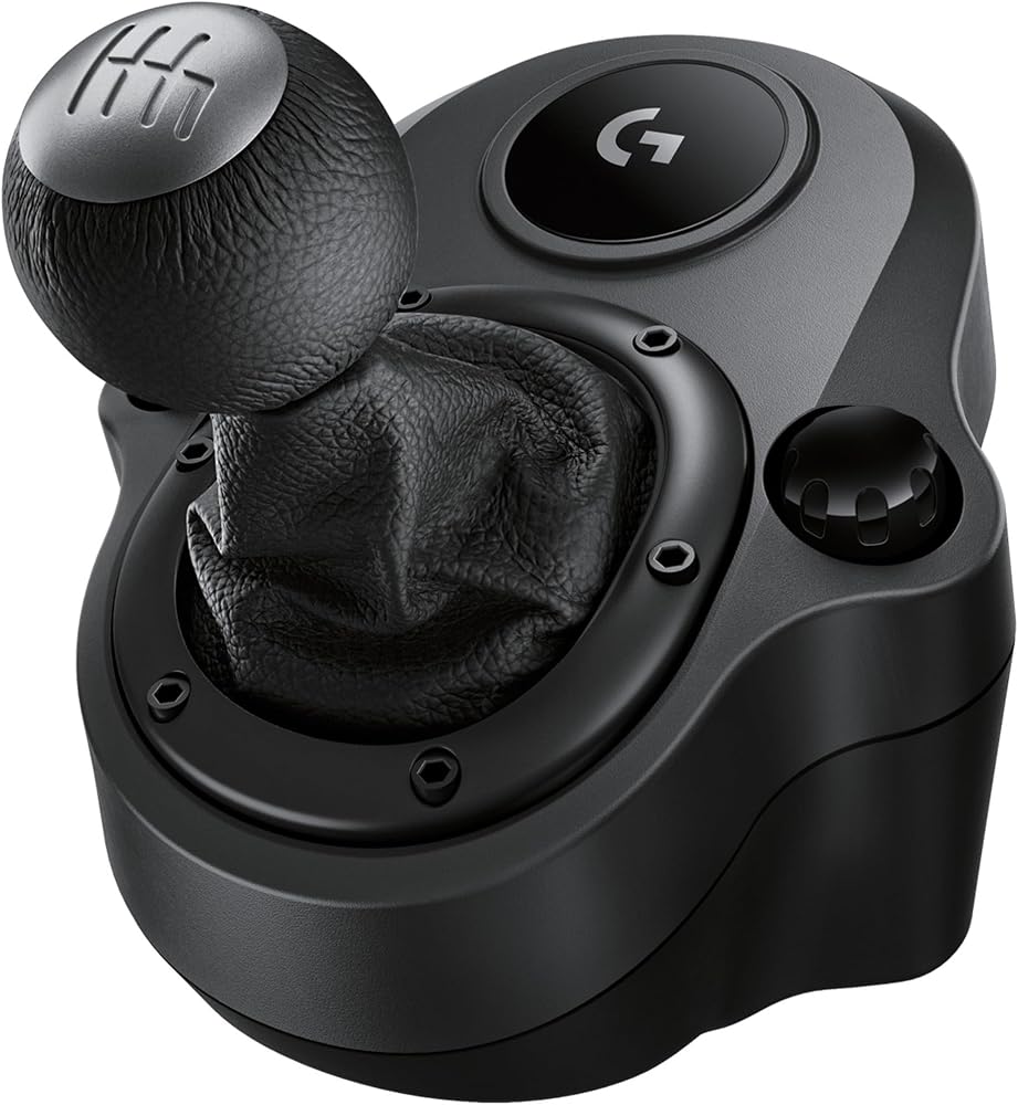 Logitech G Driving Force Vites, G29/G920/G923 için, Geri Vitesli ve 6 Konumlu "H" Düzeninde Vites, Çelik ve Deri Yapı, Siyah